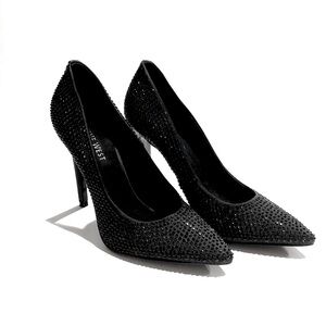 Nine West Black Glitter Pumps Size 6.5M